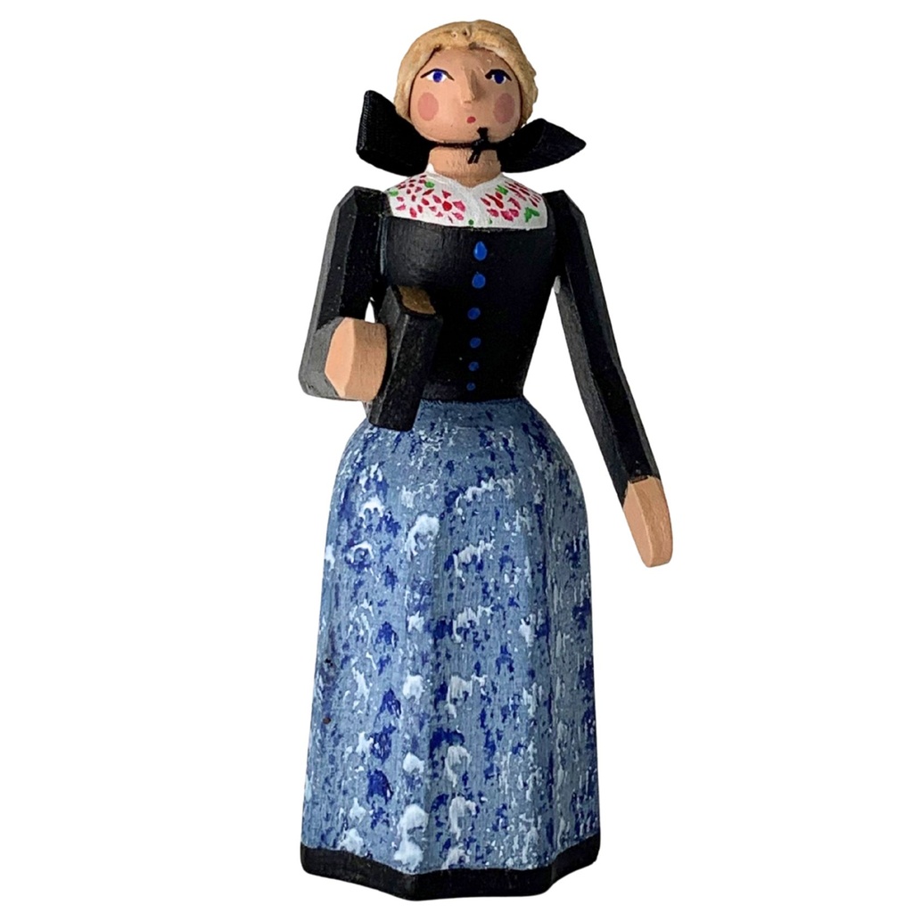Wuslěkana - Holzfigur 7,5cm (Festtagstracht mit Gesangsbuch) - Steglich
