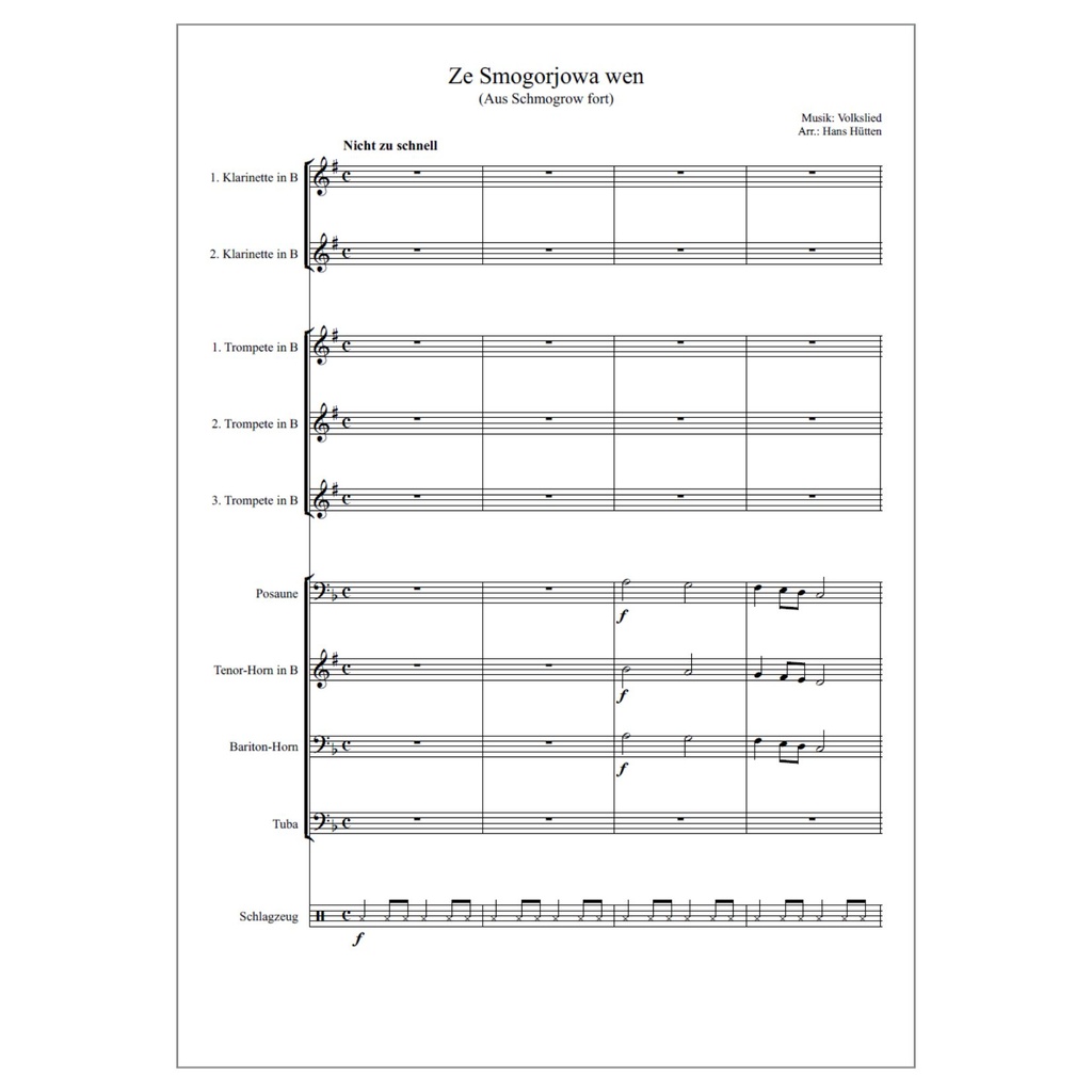 Pdf Noten - Ze Smogorjowa wen/Aus Schmogrow fort