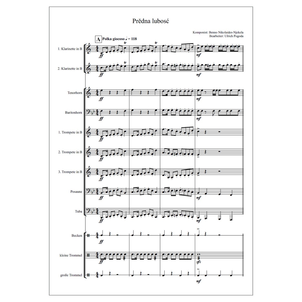 Pdf Noten - Prědna lubosć/Erste Liebe