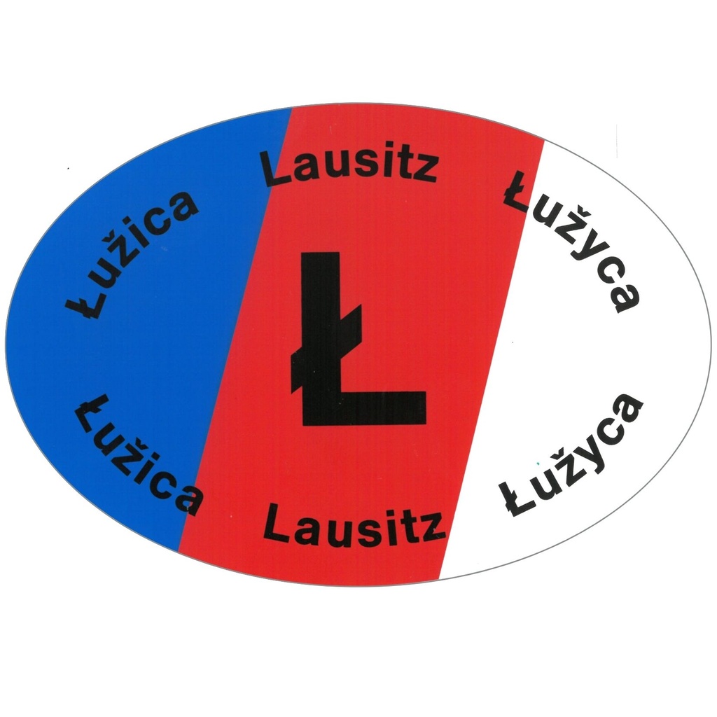 Aufkleber oval - Lausitz / Łužica / Łužyca