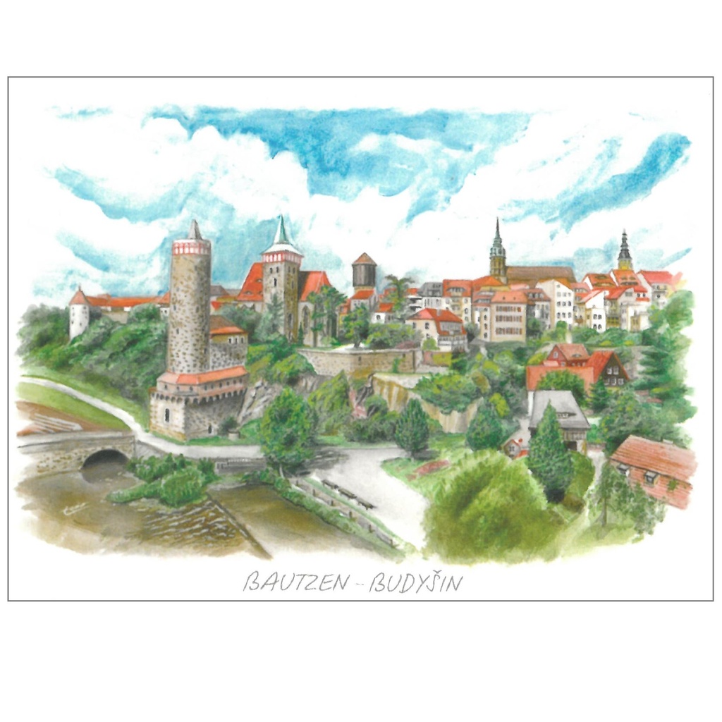 Magnet/Bautzen - Budyšin /3 Silhouette gemalt
