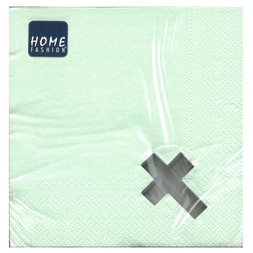 Servietten/Punched Cross Pearl Effect mint mit ausgestanztem Kreuz 25*25cm
