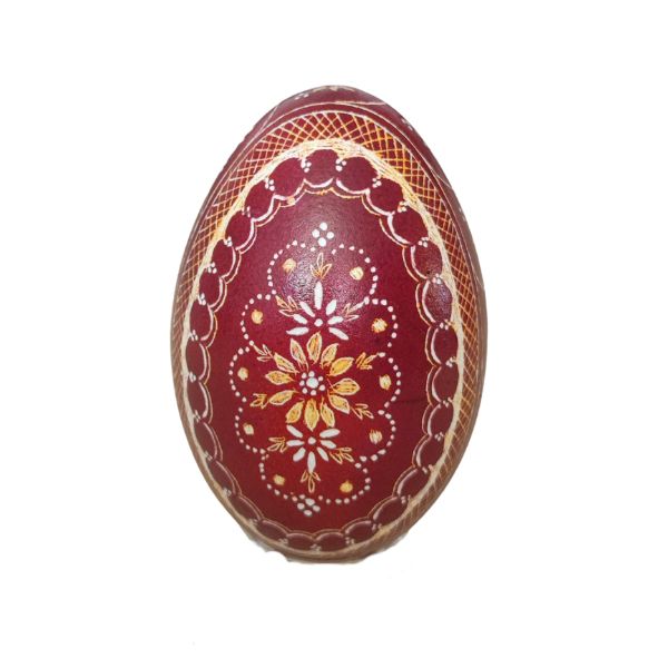 Ei HBa Gänseei Kratztechnik rot