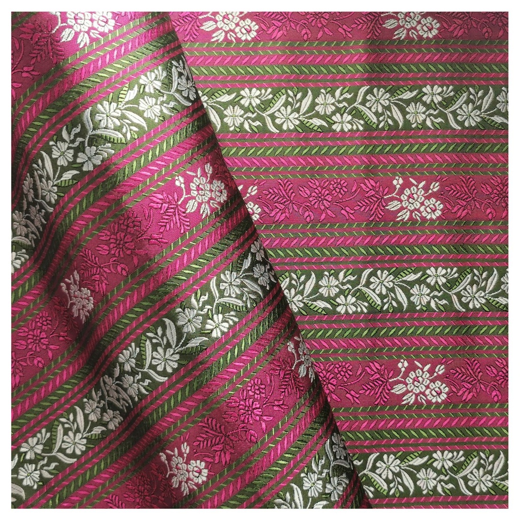 Stoff 99026 (rosa/olivgrün) Hoyerswerdaer Tracht