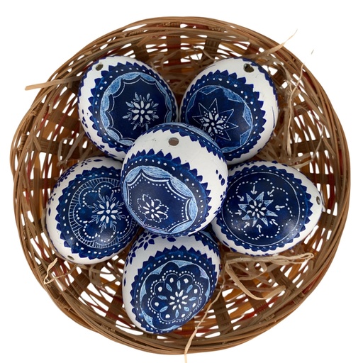 [SBLF] Ei HBa Mischtechnik blau-weiß 