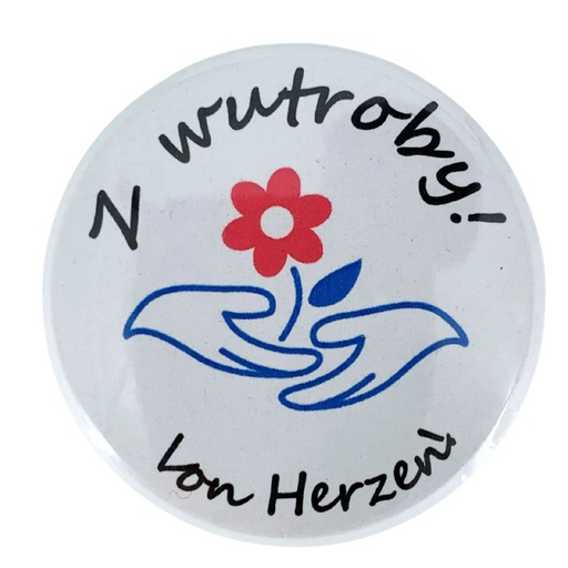 [S126] Button mit Nadel 55 mm - sorbisches Motiv