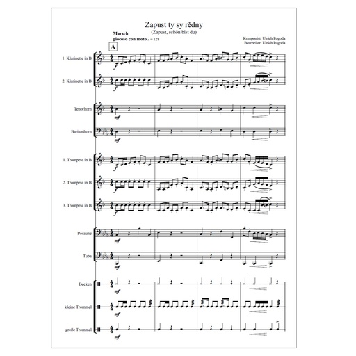 [S126] Pdf Noten - Zapust ty sy rědny/Zapust, schön bist du