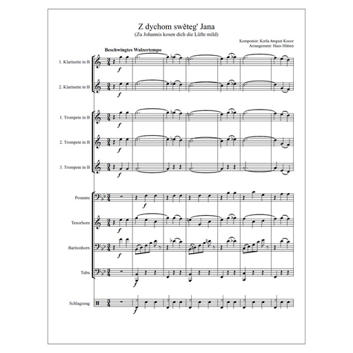 [S126] Pdf Noten - Z dychom swěteg' Jana/Zu Johannis kosen dich die Lüfte mild
