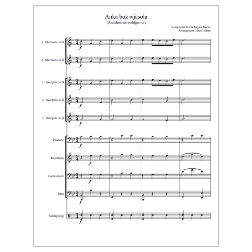 [S126] Pdf Noten - Anka buź wjasoła/Ännchen sei wohlgemut