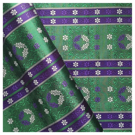 [S126] Stoff 2a (grün/violett) - Hoyerswerdaer Tracht