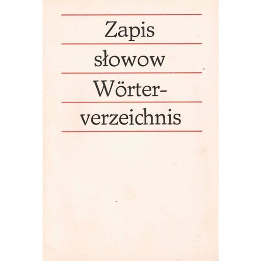 [LB] (A) Antiquariat- Zapis słowow- Wörterverzeichnis
