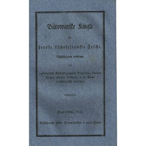 [LB] (A) Antiquariat- Bjatowarske knigli 1837