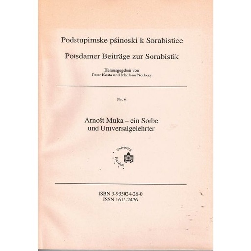 [LB] (A) Antiquariat- Arnošt Muka- ein Sorbe und Universalgelehrter