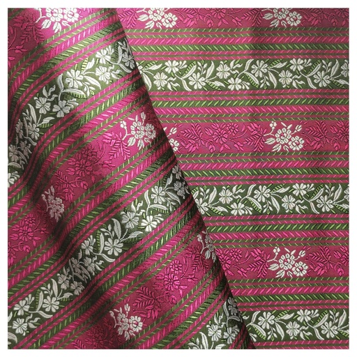 [S126] Stoff 99026 (rosa/olivgrün) Hoyerswerdaer Tracht