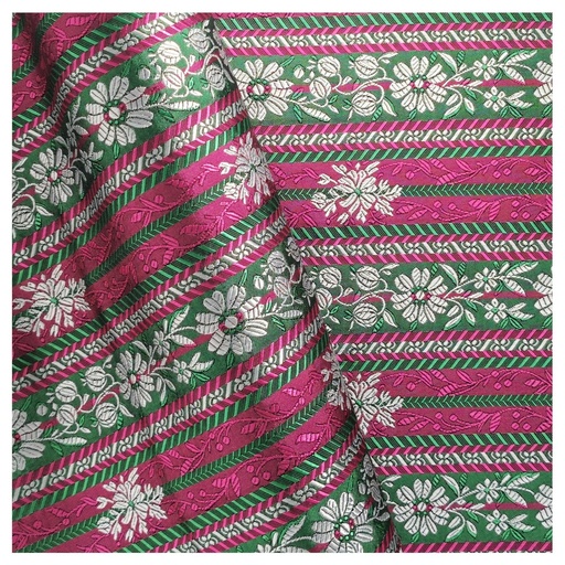 [S126] Stoff 99027 (rosa/grün) Hoyerswerdaer Tracht